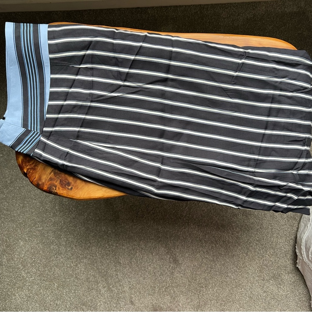 LOFT Blue and Black Striped Skirt